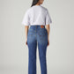 Women's Med Indigo Ribcage Straight Fit High Rise Jeans - Back View