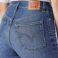 Women's Med Indigo Ribcage Straight Fit High Rise Jeans - Detail View
