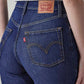 Women's Dark Blue Ribcage Straight Fit High Rise Jeans - 20 View