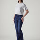 Women's Dark Blue Ribcage Straight Fit High Rise Jeans - Side View