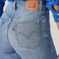 Women's Light Blue Ribcage Straight Fit High Rise Jeans - Detail View