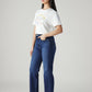 Women's Dark Indigo Ribcage Straight Fit High Rise Jeans - Side View
