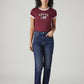 Women's Dark Blue Ribcage Straight Fit High Rise Jeans - Front View