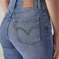 Women's Blue Ribcage Straight High Rise Jeans - Detail View