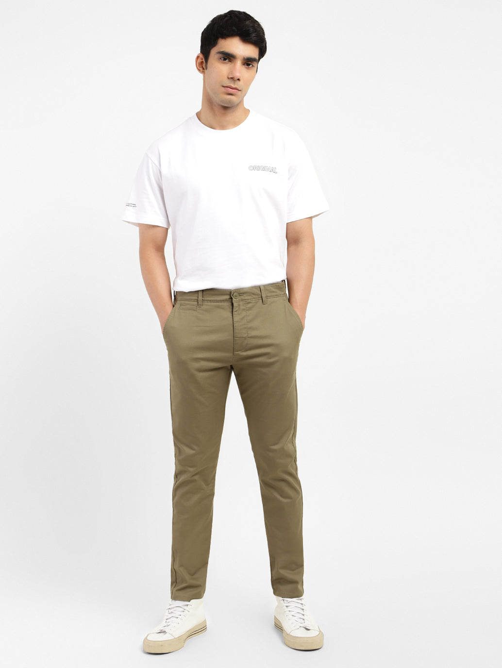 Men's 512 Olive Green Slim Tapered Fit Trousers - cb9b30d7-da47-425d-89f1-4b23581cd605 View