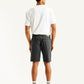 Men's Black Tapered Denim Shorts - Back View
