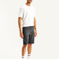 Men's Black Tapered Denim Shorts - Side View