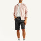 Men's Black Tapered Denim Shorts - Styleshot View