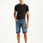 Men's Blue Tapered Denim Shorts - 20 View