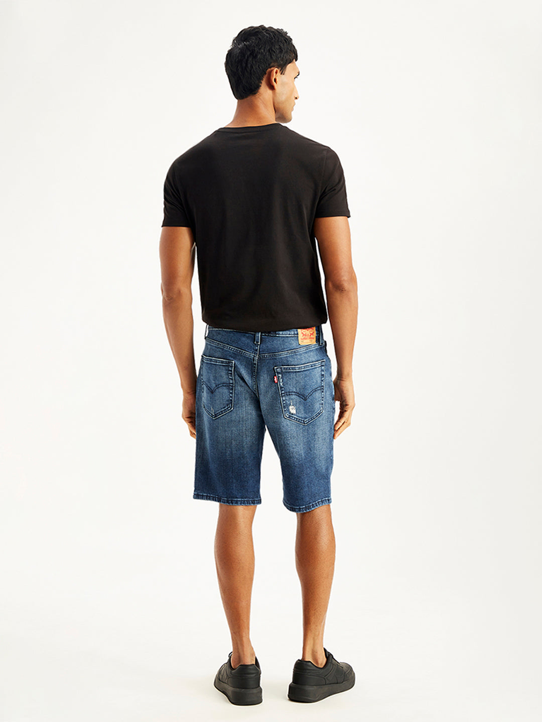Men's Blue Tapered Denim Shorts - 20 View