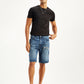 Men's Blue Tapered Denim Shorts - 20 View