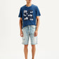 Men's Light Blue Tapered Shorts - Front View