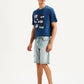Men's Light Blue Tapered Shorts - Side View