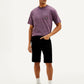 Men's Black Tapered Shorts - Front View