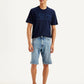 Men's Light Blue Tapered Shorts - Front View