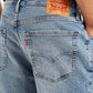 Men's Light Blue Tapered Shorts - Detail View