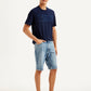Men's Light Blue Tapered Shorts - Side View
