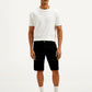 Men's Black Tapered Shorts - Front View