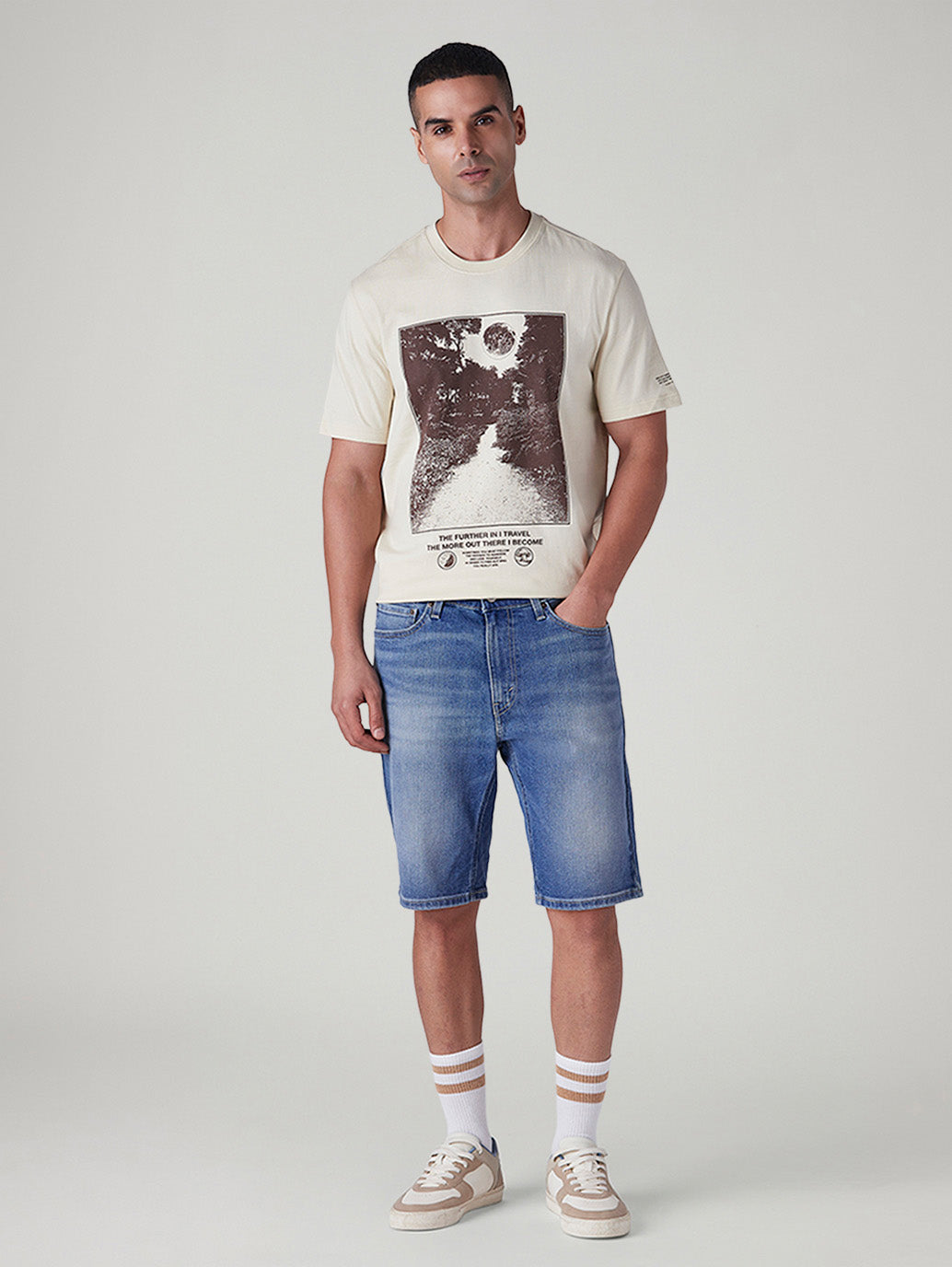 Men's 541 Blue Tapered Fit Mid Rise Shorts