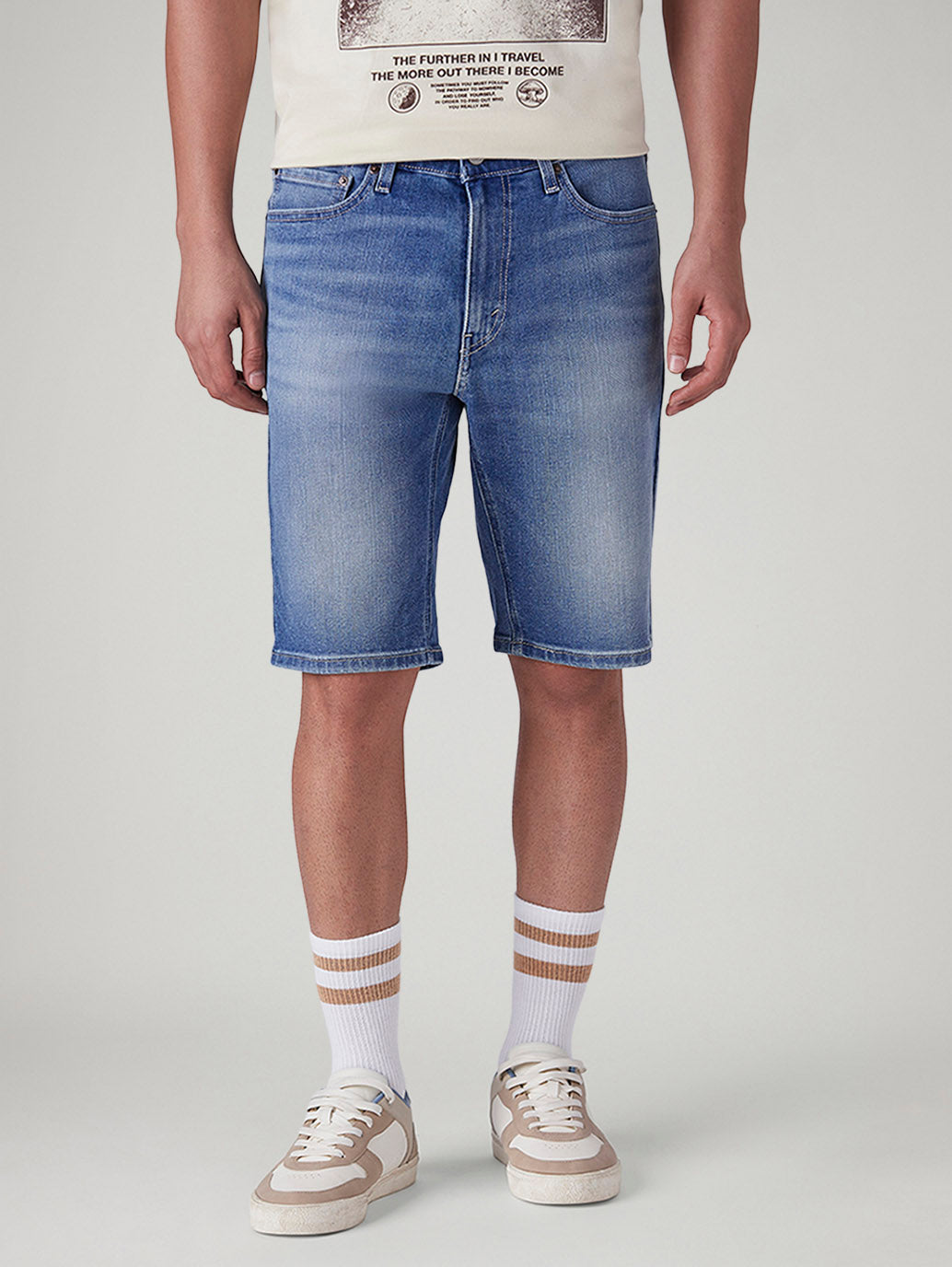 Men's 541 Blue Tapered Fit Mid Rise Shorts - Front View