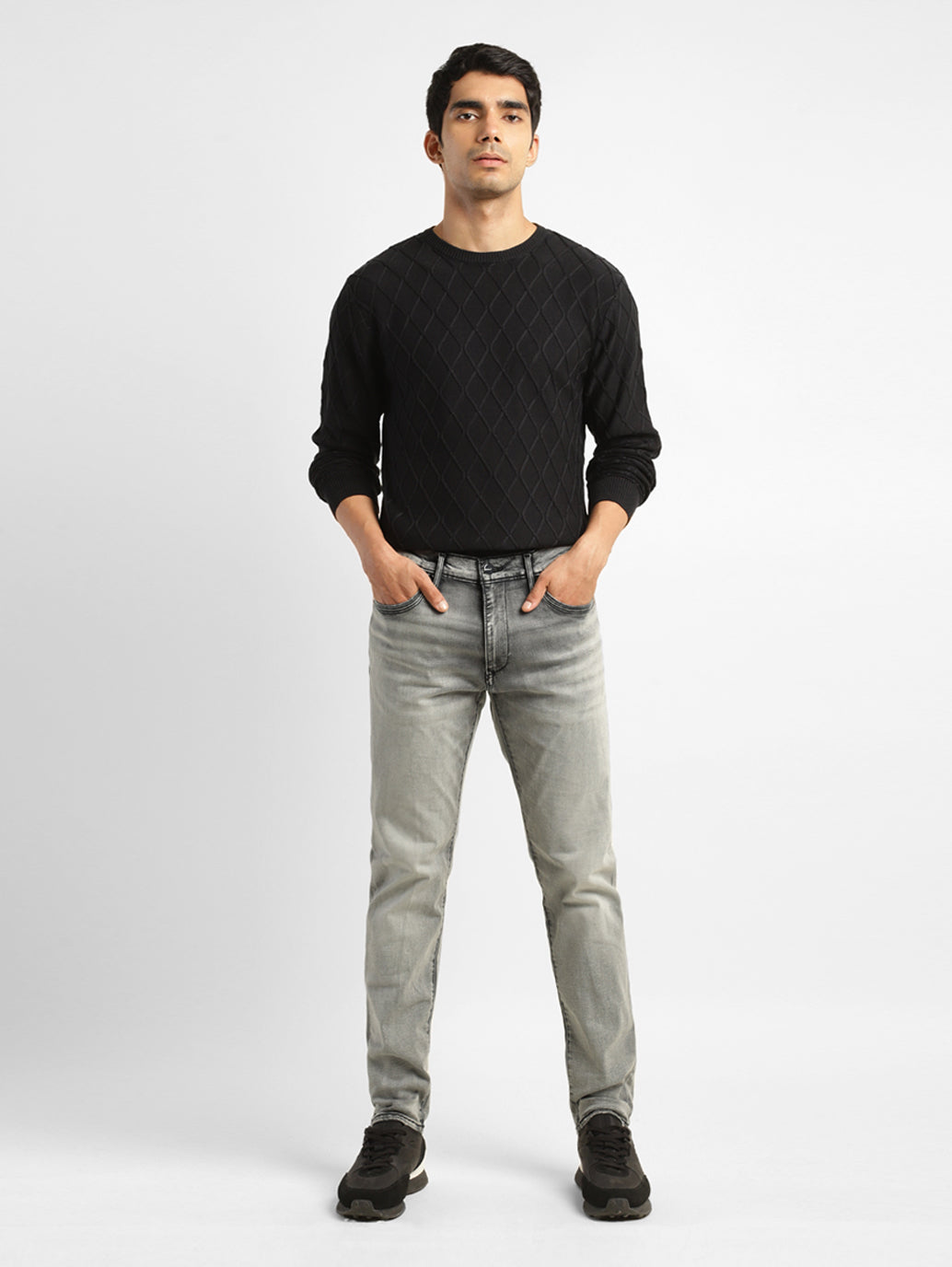 Men's Redloop 512 Grey Slim Tapered Fit Mid Rise Jeans - b816b161-4102-4b6c-8ce6-83e28099a057 View