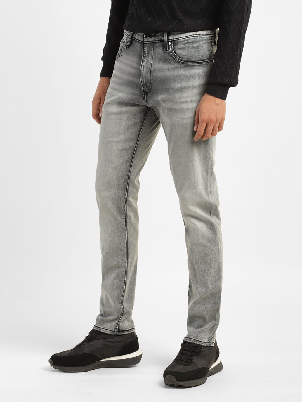 Men's Redloop 512 Grey Slim Tapered Fit Mid Rise Jeans - 001e9a3a-3fbe-4597-9780-cb2d6715d105 View
