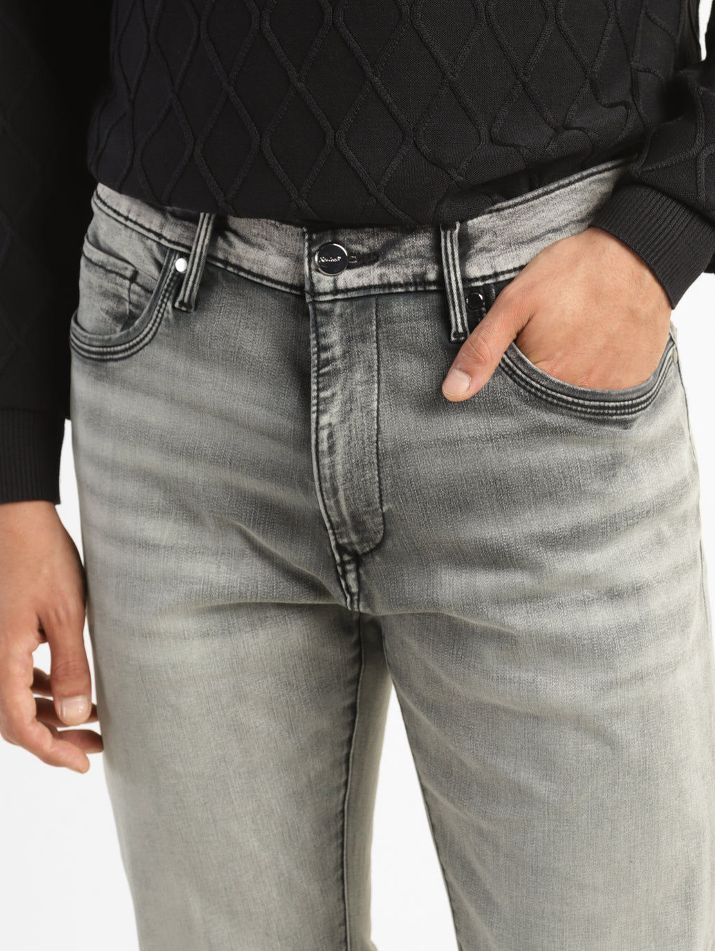 Men's Redloop 512 Grey Slim Tapered Fit Mid Rise Jeans - 0d3d4bb7-c804-4ab1-9eb3-0ebe50461cd6 View