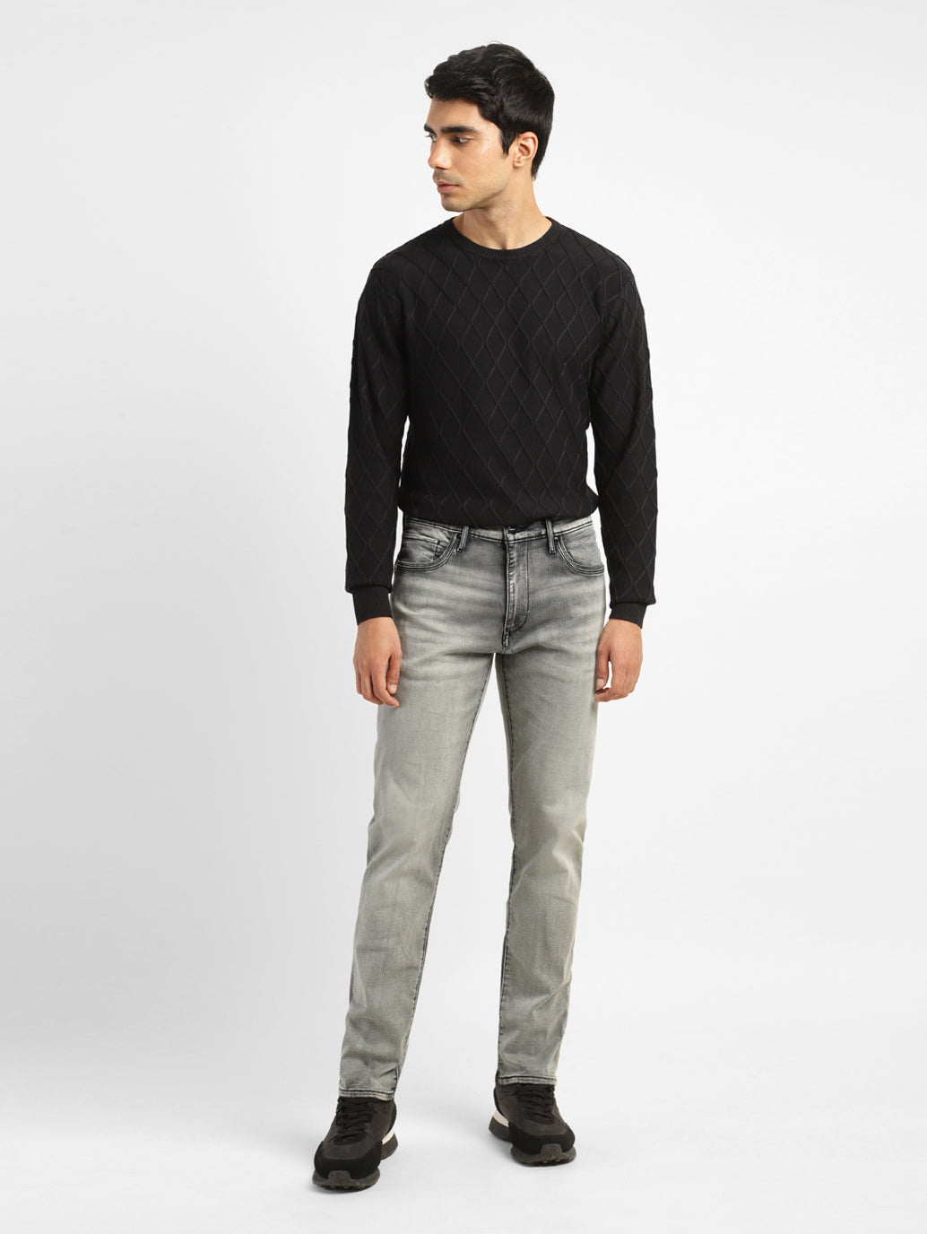 Men's Redloop 512 Grey Slim Tapered Fit Mid Rise Jeans - 10a016a7-fd70-46a2-948e-eba1eead3827 View