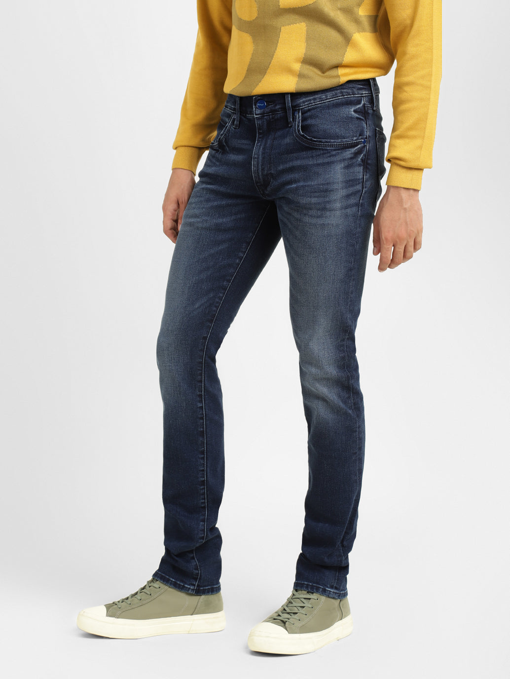 Men's 65504 Blue Skinny Fit Mid Rise Jeans - 01f390f1-b09e-451a-895a-93b5057b6549 View