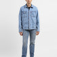 Men's Solid Blue Collar Neck Denim Jacket - 158718d3-61b1-4b8e-8847-70ad7a0be736 View