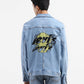 Men's Solid Blue Collar Neck Denim Jacket - 3e00f5f1-7fae-4330-9139-ed666767a150 View