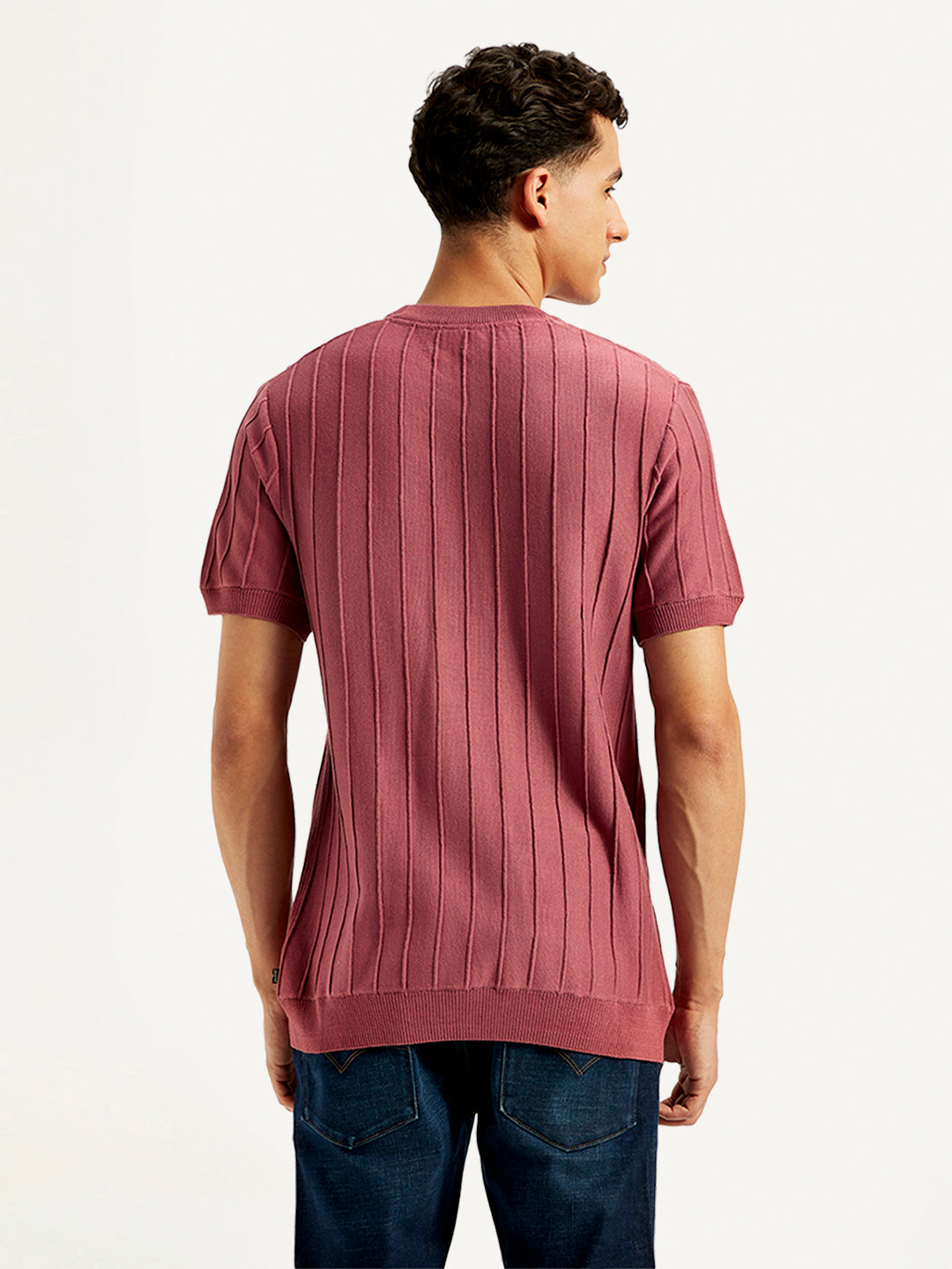 Men's Redloop Textured Slim Fit T-Shirt - Back View
