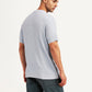Men's Textured Lilac Slim Fit T-shirt - Back View