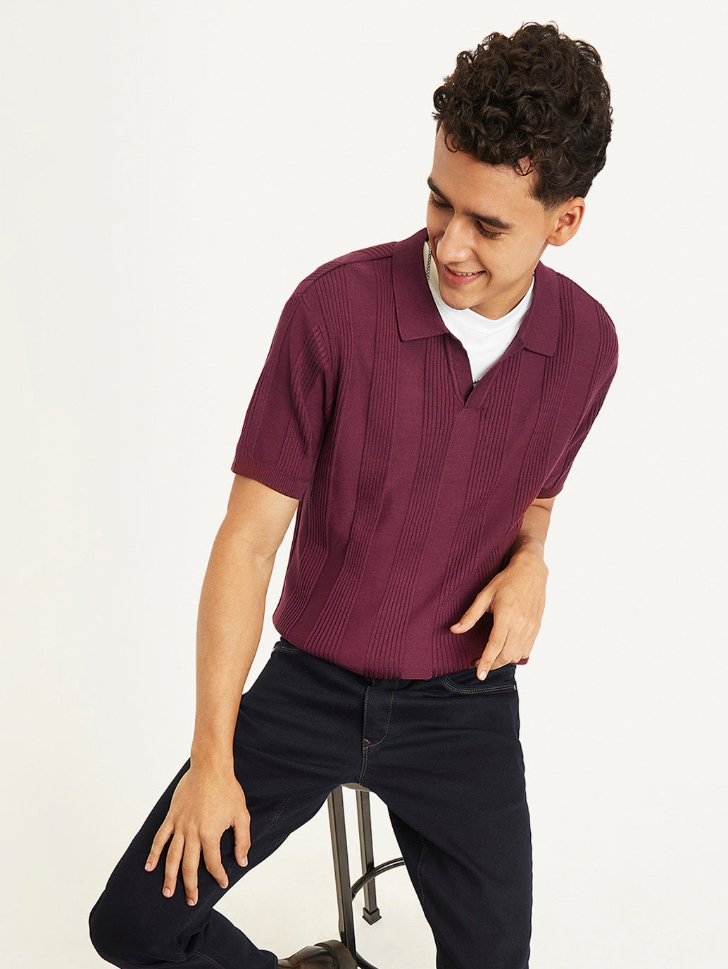 Men's Redloop Striped Slim Fit Polo T-Shirt - b12a075e-7711-4464-b522-f081c80bc5ad View