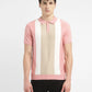 Men's Colorblock Pink Polo Collar Sweater - d5072dfc-41d9-4427-b81b-b1092e2a50c2 View