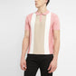 Men's Colorblock Pink Polo Collar Sweater - 2d30586e-5e14-405f-8275-d599e025ecd0 View