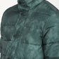 Men's Printed Teal High Neck Puffer Jacket - deatil View