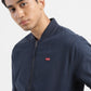 Men's Solid Navy Bomber Jacket - 7e4cba3c-6a82-4c25-8de8-b1143fff3db1 View