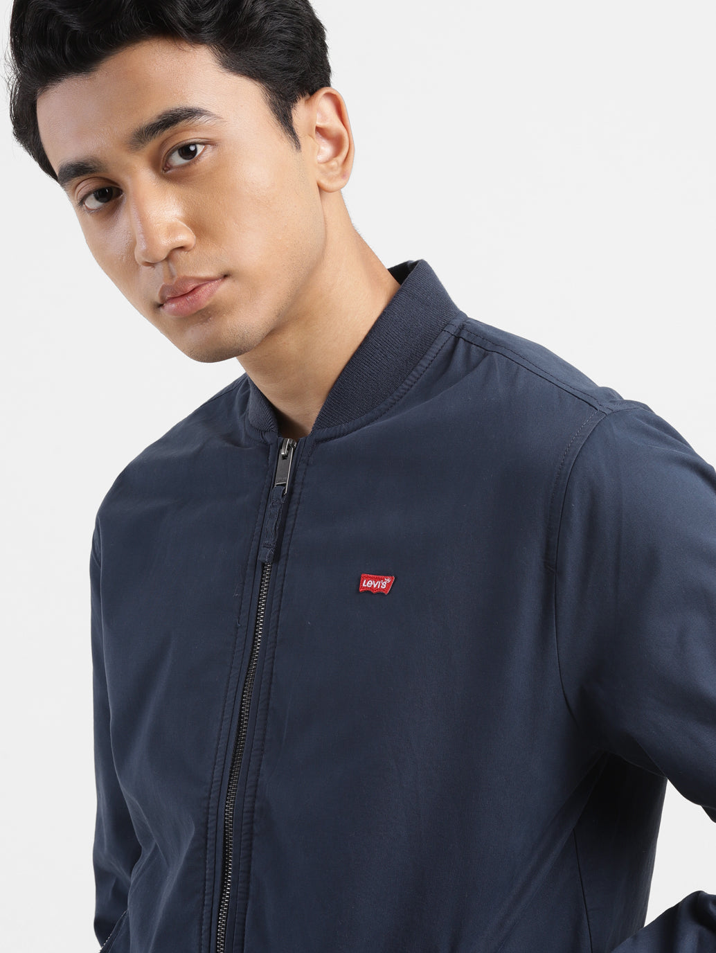 Men's Solid Navy Bomber Jacket - 7e4cba3c-6a82-4c25-8de8-b1143fff3db1 View