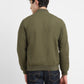 Men's Solid Green Collar Neck Bomber Jacket - f43c0db2-f07a-4b3c-a886-e4409b05074a View