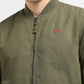 Men's Solid Green Collar Neck Bomber Jacket - b663aec0-c9c9-4e45-b0b4-247caa0ba0c9 View