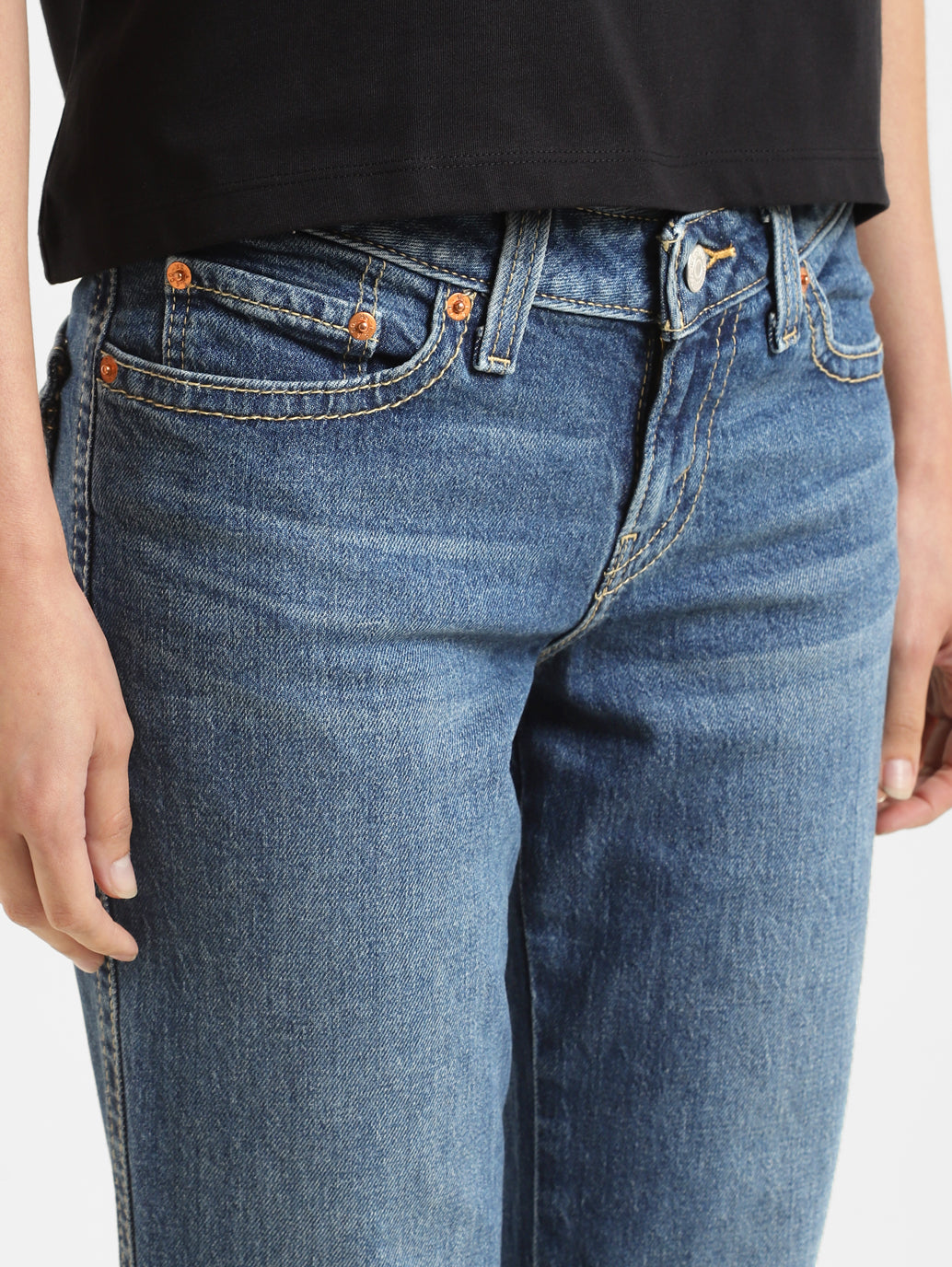 Women's Blue Naughties Bootcut Fit High Rise Jeans - 5f85d39a-4fdd-4341-a892-d621307e7fd4 View