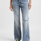 Women's Blue Bootcut Fit High Rise Jeans - b253f470-c53f-4b3f-aade-325118ee192f View