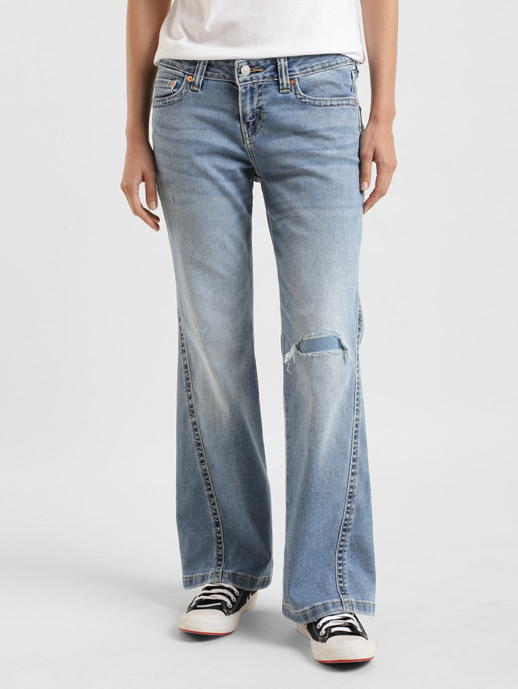 Women's Blue Bootcut Fit High Rise Jeans - b253f470-c53f-4b3f-aade-325118ee192f View