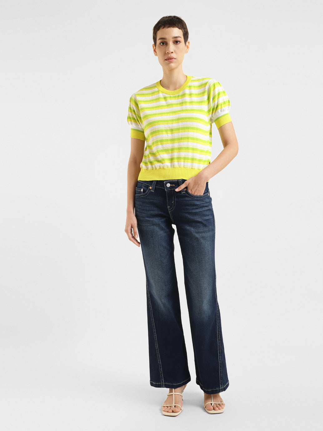 Women's Blue Naughties Bootcut Fit Low Rise Jeans - bb028e32-5a9f-431c-8836-06c261dfb447 View
