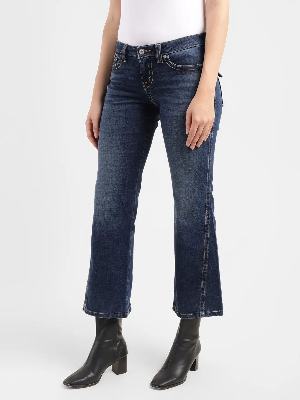 Women's Blue Bootcut Fit Low Rise Jeans - 289d4596-4f97-408b-9542-fee5ee004803 View