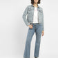 Women's Blue Bootcut Fit Mid Rise Jeans - StyleShot View