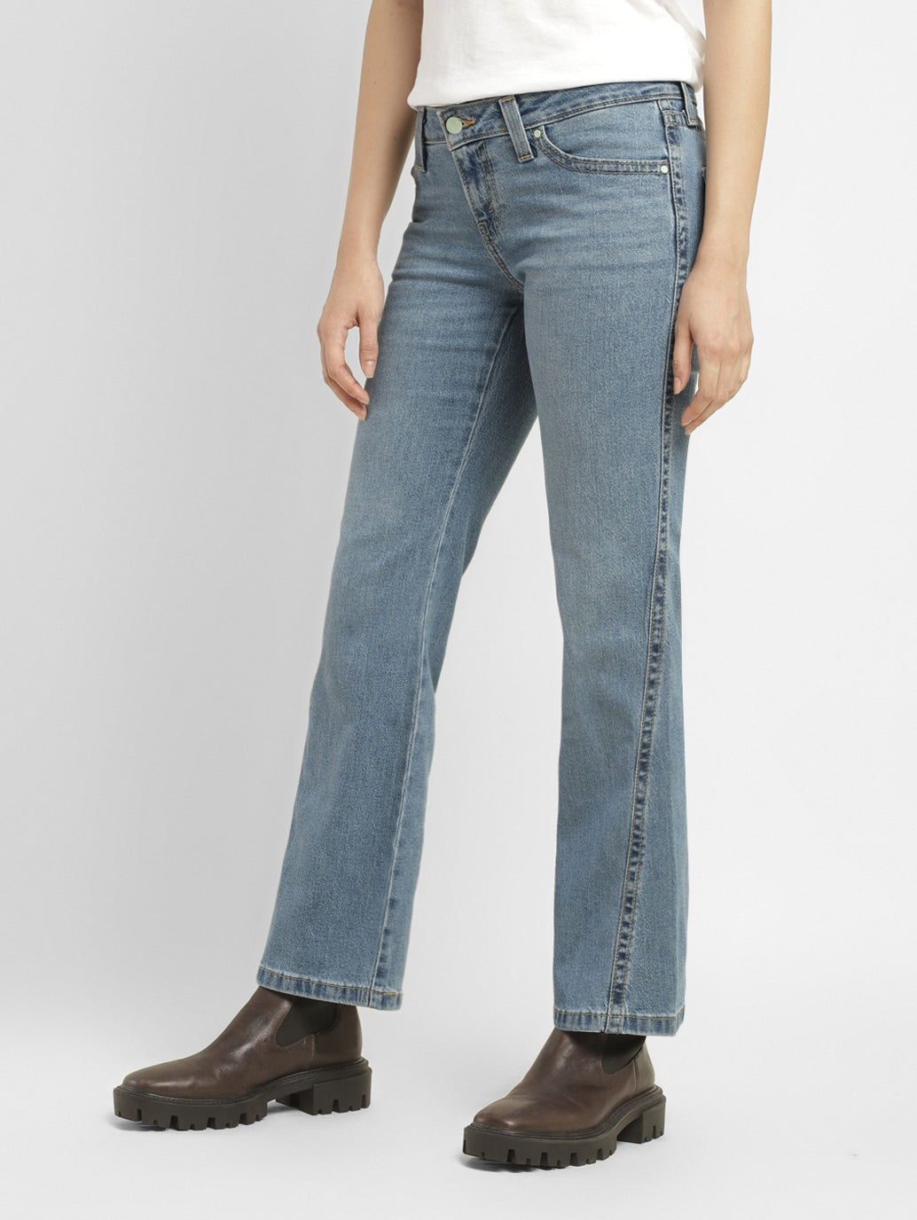 Women's Blue Bootcut Fit Mid Rise Jeans - 7ffc9015-0d82-4f87-8748-a0d3e7425a3d View