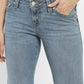 Women's Blue Bootcut Fit Mid Rise Jeans - FrontDetails View