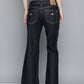 Women's Blue Bootcut Fit Low Rise Jeans - 3 View